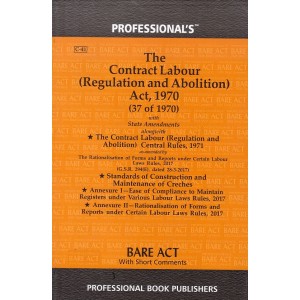 The Contract Labour (Regulation and Abolition) Act, 1970 Bare Act by Professional Book Publishers